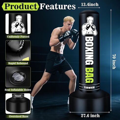 Heavy Punching Bag with Stand for Adults, 70" Standing Punching Bag with Gloves, Kickboxing Bags Training Equipment for Training MMA Muay Thai Fitness Karate in Saudi Arabia