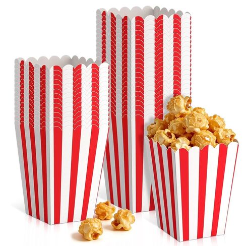 36 Pack Mini Popcorn Boxes for Party, Small Popcorn Cups Disposable for Movie Night, Carnival, Theater - Bulk White Popcorn Containers, 3 x 4.2 x 2.2 Inch in Kuwait