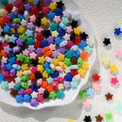 حبات النجوم الملونة 200 بكسل للأساور ، حبات النجوم الجمالية الصغيرة الفريدة الفريدة من نوعها لصنع المجوهر in Kuwait