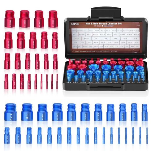 44PCS Thread Checker, Nut and Bolt Thread Checker, Thread Checker Kit in Standard and Metric (23 Standard & 21 Metric), Bolt Size Finder Checker Thread Gauge for Quickly Identify in Kuwait