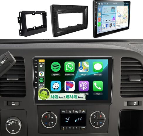 2G+64G Car Stereo for Chevrolet Buick GMC Sierra Yukon Chevy Silverado Tahoe with FM/RDS DSP Carplay/Android Auto Android 13, 10" Touch Screen Car Radio with GPS WiFi Bluetooth Backup Camera in Kuwait