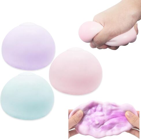 6 Pack Stress Balls for Adults 3 Textures Crunchy Smoothie Squishy Balls with Air Pumps for Stress Relief Milky Skin Balls Squeeze Fidget Toys for Party Favors Appreciation Gifts for Employee in Saudi Arabia
