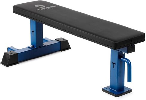 Titan Fitness Elite Series Single Post Flat Bench, 2.5" Thick HeftyGrip Vinyl Pad, Rated 1,000 LB, Dedicated Home Gym Competition Weightlifting & Strength Training Utility Bench in Saudi Arabia