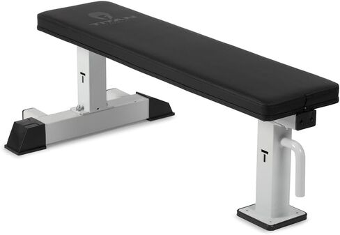 Titan Fitness Elite Series Single Post Flat Bench, 2.5" Thick HeftyGrip Vinyl Pad, Rated 1,000 LB, Dedicated Home Gym Competition Weightlifting & Strength Training Utility Bench in Saudi Arabia