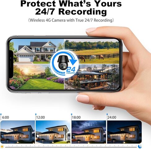 كاميرات أمان الطاقة الشمسية لاسلكية في الهواء الطلق ، 2K 360 ° عرض كاميرات WiFi تعمل بالبطارية للأمن المنزلي مع اكتشاف حركة الذكاء الاصطناعي ، الرؤية الليلية الملونة ، الأضواء ، صفارات الإنذار ، مقاومة للماء in Kuwait