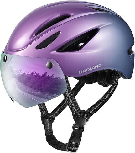 Odoland Adult Bike Helmet with Cycling Sunglasses and Detachable Magnetic Sun Visor, Adjustable Bicycle Helmet Goggles for Road Bike Mountain Ebike, Certified Lightweight Safety Helmet for Men Women in Saudi Arabia
