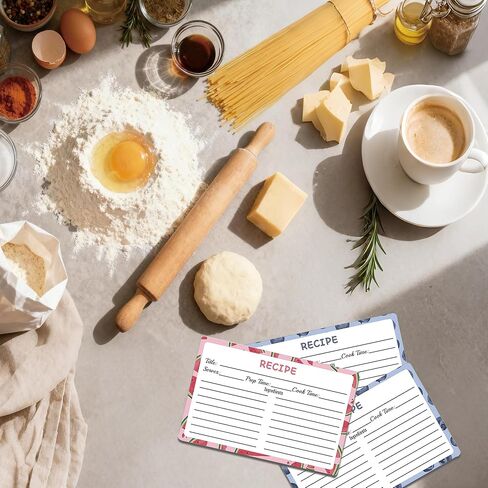 Recipe Cards 100 pcs Double Sided Fruit Blank Recipe Cards 4x6 Inch Recipe Binder Index Cards for Restaurants, Cafes, Diners Cooking Kitchen Organization in Saudi Arabia