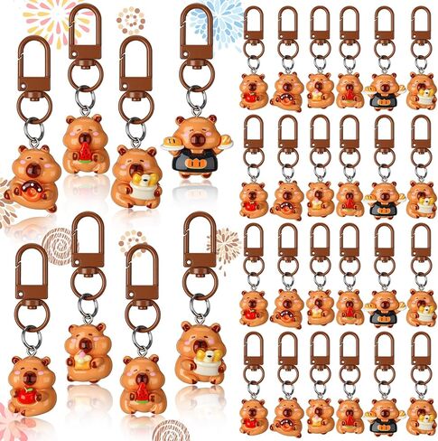 Nosiny 30 Pcs Cute Capybara Keychains Kawaii Capybara Accessories Bag Charm Phone Charms Wallet for Women Friends Cartoon Resin Cute Keychains Animal Gifts Birthday Christmas in Saudi Arabia