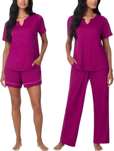 Carole Hochman Midnight Women’s 3-piece Elastic Waistband PJ Set with Pockets in Kuwait
