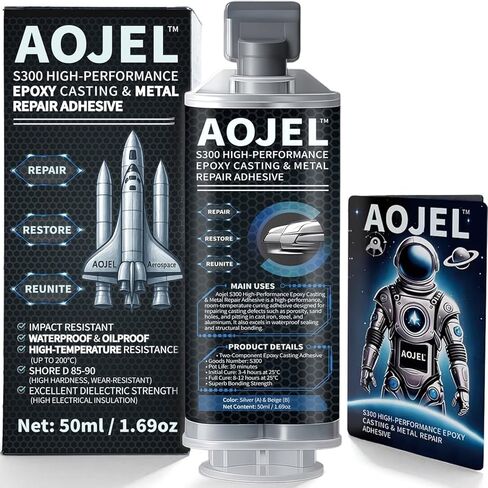 S300 Epoxy Glue – Industrial 2-Part Adhesive for Metal, Plastic, Ceramic, Wood & More | Waterproof, High-Temp, No-Drip Bonding Gel | 1.69 oz for DIY, Pipe, Home, Auto Repair in Saudi Arabia