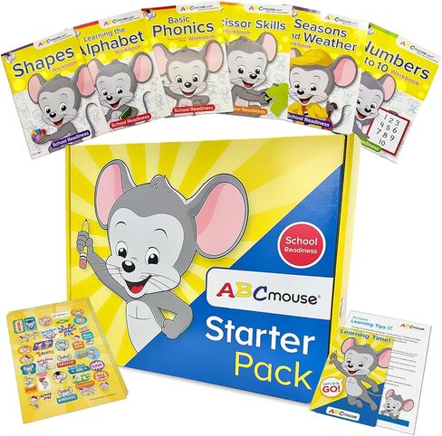 ABCMOUSE Starter Pack School Reased Edition ، مجموعة التعلم للقراءة والكتابة والصوتيات ، تتراوح أعمارهم بين 4-6 سنوات ، مصنفات تعليمية مع ملصقات in Saudi Arabia