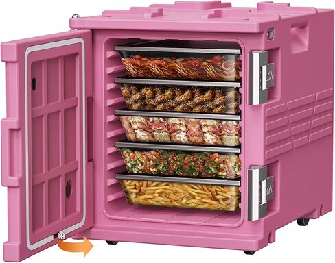 82QT صندوق الساخن الطعام أكثر دفئا مع عجلات ، 304 مزلاج الفولاذ المقاوم للصدأ وعمود الباب ، حاملة طعام معزولة LLDPE لمدة 5 أحواض كاملة الحجم (غير مشمولة) ، صندوق أكثر دفئًا من الطعام ، صناديق ساخنة قابلة للتكديس لتقديم الطعام in Kuwait