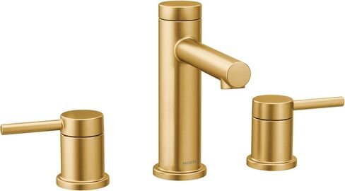 Moen Align Brushed Gold Two-Handle Three-Hole Modern Widespread Bathroom Faucet Trim Kit, Valve Required, T6193BG in Saudi Arabia