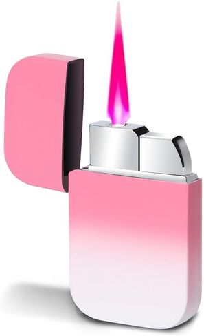 Pink Flame Torch Lighter, Stylish Glitter Refillable Butane Lighter, Windproof Pocket Lighter for Outdoor BBQ, Camping, Candle, for Women and Girls in Kuwait