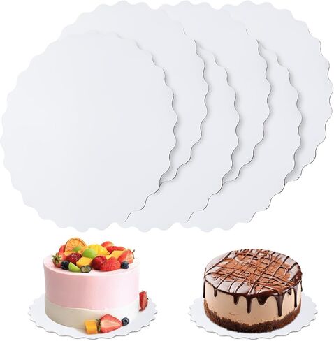 6 PCS Cake Boards ، لوحات كعكة بيضاء 10 بوصة ، جولات كعكة من الورق المقوى بنسبة 100 ٪ ، قاعدة كعكة مقاومة للماء وقااة للزيوت ، Cake DIY ، حفل زفاف ، عيد ميلاد ، حلوى ، بيتزا تزيين ومعرض in Kuwait