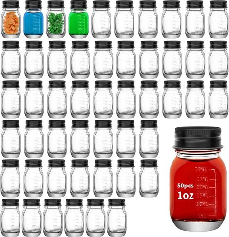 6Pcs 1oz Glass medicine bottles 30ml with Black Screw Caps, Clear Glass Vials, Leak-Proof Bottle Small Liquid Sample Vial, Leak-Proof Vial (6) in Kuwait