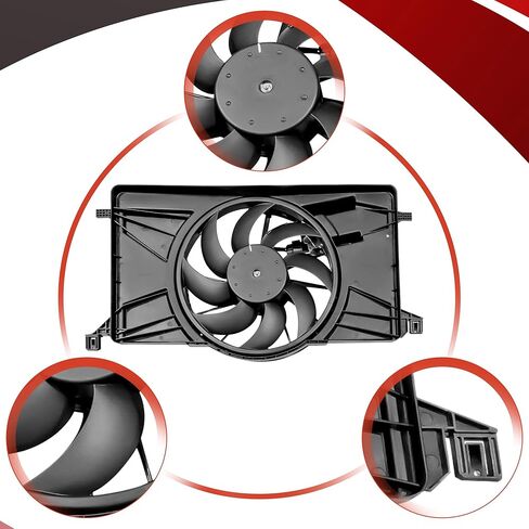 PartsFlow Engine Cooling Fan Assembly for 2012 2013 2014 2015 2016 2017 2018 Ford Focus 2.0L L4 621-606 in Kuwait