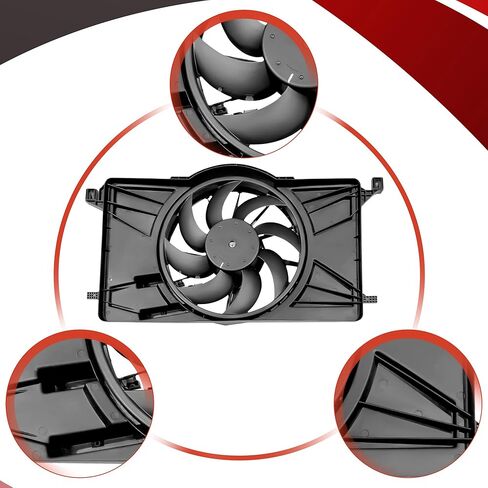 PartsFlow Engine Cooling Fan Assembly for 2012 2013 2014 2015 2016 2017 2018 Ford Focus 2.0L L4 621-606 in Kuwait