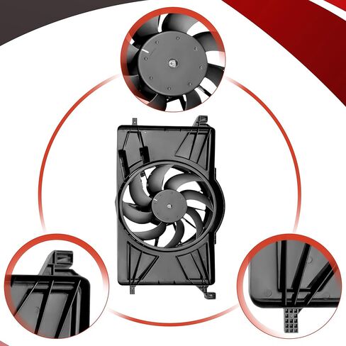 PartsFlow Engine Cooling Fan Assembly for 2012 2013 2014 2015 2016 2017 2018 Ford Focus 2.0L L4 621-606 in Kuwait