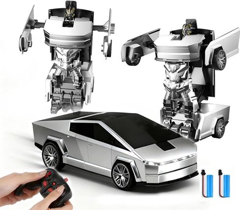 تحويل سيارة التحكم عن بُعد سيارة سباق TOY EV TRACK للأولاد الفتيات 4-7 8-12 ، 2.4 جيجا هرتز RC CYBER CAR 2 في 1 تحويل الروبوت مع تأثير الضوء ، مركبة تشوه 360 درجة لعبة التناوب هدية مثالية in Saudi Arabia