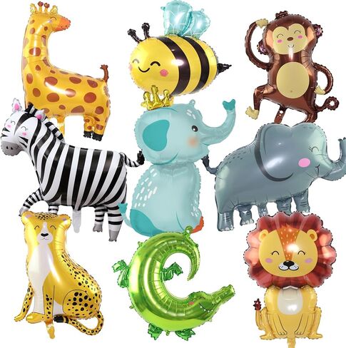 9 PCS Jumbo Woodland Animal Balloons (20-35in) Decorations Woodland Baby Shower-Bunny ، Fox ، Squirrel ، Deer ، Bear ، إلخ. in Kuwait