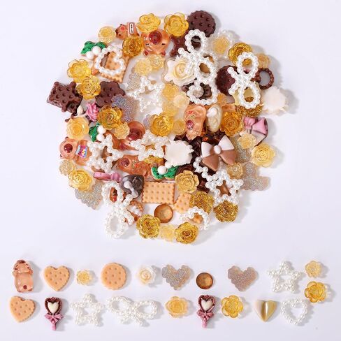 118 PCS SLIME SHARMS FOOD مجموعة لطيفة ， مختلط الكثير من الراتنجات الغذائية راتنجات مسطحة مجموعات لطيفة لصنع الحرف اليدوية ديي ، والزخارف ، والسكريات الزخرفة المختلطة ، والزينة ، ومقطع الشعر in Kuwait