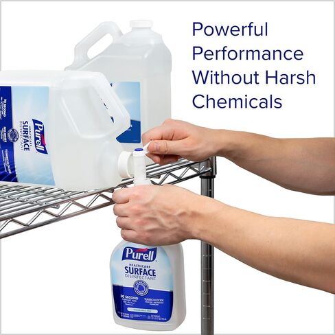 Purell Healthcare Surface Disinfectant, Fragrance Free, 1 Gallon Surface Disinfectant Pour Bottle Refill - 4340-04, 128.0 fl oz, Clear (Pack of 4) in Saudi Arabia