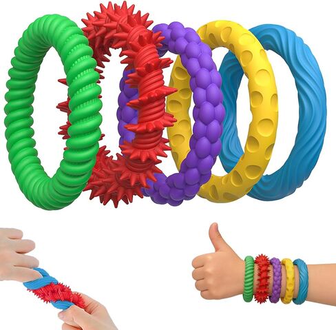 Sensory Fidget Toys for Kids – 8 Pack Elastic Silicone Worry Stones for Autism, Toddlers & Anxiety Relief – Vibrant Colors, Quiet & Safe Sensory Tools for Home, School & Travel in Kuwait