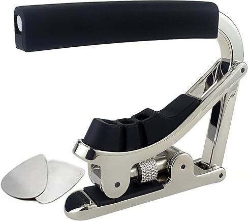 Guitar Capo for Acoustic and Electric Guitars - Adjustable Capo with Memory Tension-Bright Chrome Color. in Kuwait