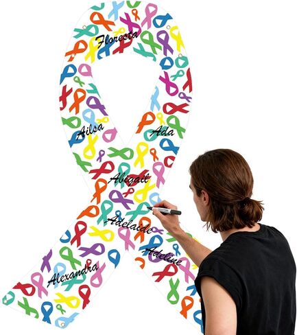 Mindsoft Breast Cancer Awayshess Banner Outdoor 59 × 45 بوصة من الشريط الوردي الخلفية الخلفية الكبيرة لسرطان الثدي زخرفة للحفلات الصحية للدعاية حديقة الزاوية أنشطة الحفلات in Saudi Arabia