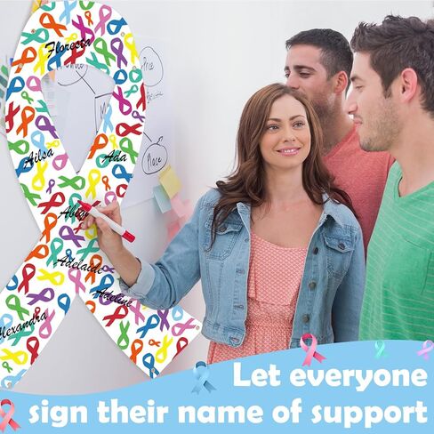 Mindsoft Breast Cancer Awayshess Banner Outdoor 59 × 45 بوصة من الشريط الوردي الخلفية الخلفية الكبيرة لسرطان الثدي زخرفة للحفلات الصحية للدعاية حديقة الزاوية أنشطة الحفلات in Saudi Arabia