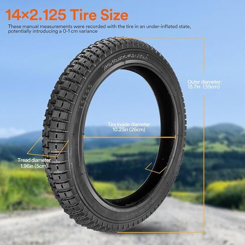 GYL 14x2.125 Tire and Tube Set,14 inch Tire for Bicycle Electric Scooters and E-Bike,Heavy Duty 14 Inch Tube with Schrader Valve, Replacement for 14" Bike Tires 14x2.1 14x2.125 14x2.15 in Saudi Arabia