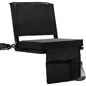 Stadium Seats with Back Support for Bleachers, Folding Bleacher Chairs with Back and Cushion, Padded Seat with Shoulder Strap, Large Mesh Pocket & Carry Handle, Orange in Saudi Arabia