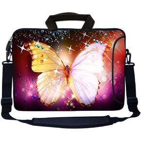 LSS 15.6 بوصة أكمام كمبيوتر محمول متوافق مع Acer و Asus و Dell و HP و Sony و MacBook والمزيد | حمل حقيبة الحافظة مع مقبض وحزام كتف قابل للتعديل ، زهرة زهرية وردية وردية وردية in Kuwait