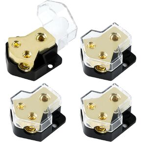 2 PCS 12V Power Distribution Block, 2 Way Ground Distribution Block 0/2/4 Gauge in 4/6/8 Gauge Out, Amp Splitter Ground Distributor Suitable for Automotive Car Boat in Kuwait