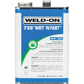 WELD-ON 10162 721 PVC Medium-Bodied High Strength Solvent Cement - Fast-Setting and Low-VOC, Blue, 1 Pint (16 fl oz) in Kuwait
