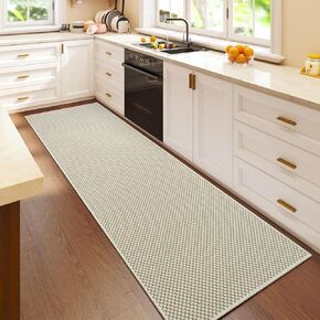 Boho Long Kitchen Runner Rugs Mat Non Slip Woven Runners for Hallways 2x6 ft Washable, Soft Entryway Laundry Hall Floor Runner Carpet for Indoor Backdoor Bedroom Kitchen Living Room, Brown in Saudi Arabia