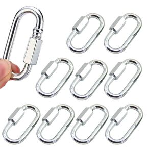 10 Pcs 5/32" Chain Hooks Quick Links,Screw Carabiner Chain Coupler, O Shape Locking Quick Chain Links for Outdoor Traveling Equipment and Hammock, Camping (M4) in Saudi Arabia