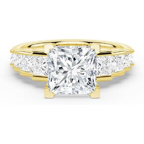 خاتم الخطوبة Msblue Moissanite ، درج الأميرة Cut ، 14K أبيض الذهب فيرميل ، in Kuwait