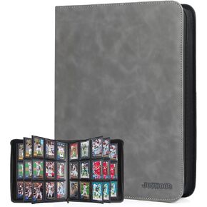 JoyHood Top Loader Binder, Holds 252 Top Loaders, 9 Slot Trading Cards Collection Binder with Sleeves, Top Loader Storage Holder for Sports Card, Grey in Kuwait