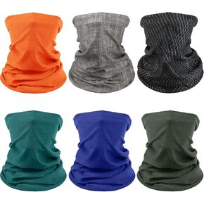 Neck Gaiter for Men Women, 6 Pack Face Mask Breathable Face Cover for Sun UV Protection Bandana Scarf Cycling Running in Kuwait
