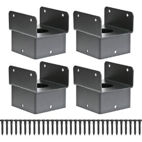 موصل مرساة ما بعد 6 × 6 (4 حزمة) ، فولاذ مقاوم للصدأ قبعات التعادل ل 6 × 6 و 4 × 6 من الخشب ، موصل مرساة الشعاع ، ما بعد القوس الأساسي لدعم عوارض الخشب ، الأسود in Kuwait