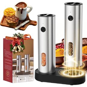 مجموعة طاحونة من الملح والفلفل الكهربائي ، والفلفل والملح ، ومطحنة الفلفل التلقائي مع قاعدة قابلة لإعادة الشحن/ضوء LED/خشونة قابلة للتعديل ، وأساسيات المطبخ مثالية للاستخدام اليومي وهدية منزلية جديدة in Kuwait