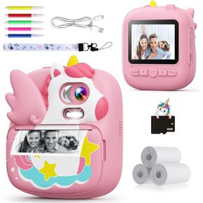 طباعة فورية لكاميرا الأطفال، كاميرا شاشة CAMCLID مقاس 2.4 بوصة للأطفال وكاميرا رقمية للأطفال الديناصورات مع بطاقة 32 جيجابايت و3 لفات من الورق، ألعاب هدايا عيد الميلاد للأولاد والبنات من سن 3 إلى 12 عامًا (بنفسجي) in Kuwait
