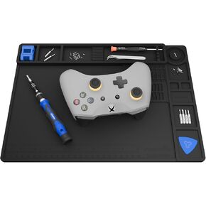 حصيرة لحام من السيليكون من STREBITO، وسادة لحام مقاومة للحرارة 932 درجة فهرنهايت، حصيرة عمل مغناطيسية من السيليكون لإصلاح اللحام، الكمبيوتر، الكمبيوتر المحمول، الهاتف الخلوي، RC، ساعة، مسدس، مقاس 17.7 بوصة × 11.8 بوصة in Kuwait