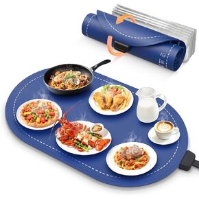 Warming Mat for Food-24"x15",Fast Full-Surface Heating,3 Temp&3 Timer Options,6H Auto Shut-Off,Table-Protecting Feet and Insulation Pad,Foldable Warming Tray for Parties Buffet,Kitchen in Saudi Arabia