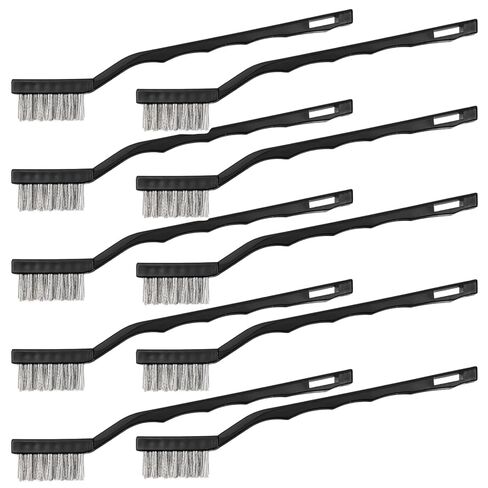 Coshar Wire Brushes Industrial 7 "فرش من الفولاذ المقاوم للصدأ مع مقبض منحني مجموعة فرشاة سلك صغيرة لتنظيف الخبث لحام ، 10 ٪ in Saudi Arabia