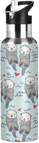 أزرق وحش الشاحنة ماء زجاجة الأطفال بويز الفتيات معزولات من الفولاذ المقاوم للصدأ قارورة الماء البارد الساخن مع غطاء القش لصالة الألعاب الرياضية الرياضية 20 أوقية in Kuwait