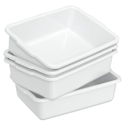 4 Pack 22 L Commercial Bus Tub Box, Black Plastic Rectangle Dish Tub Basin, R in Kuwait