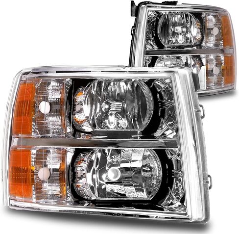 Full LED Headlight Assembly Replacement for 2007-2013 Chevy Silverado 1500 07-14 Silverado 2500HD 3500HD 2500 3500 HD [DOT] DRL Amber Sequential Turn Signal Driver Passenger Headlamp Bulb in Saudi Arabia